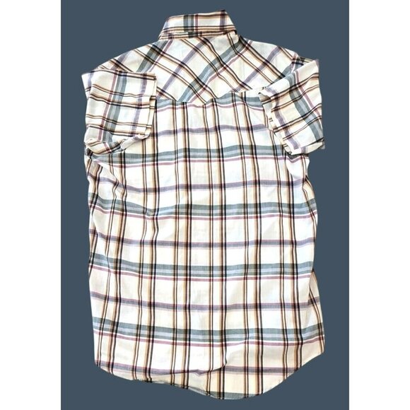 Vintage Williams Bay Men's Large Western Plaid Pearl Snap Shirt Size 16 1/2 - Picture 4 of 4